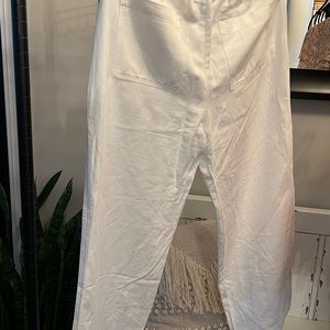 Banana Republic White Linen Blend pants size Petite Large